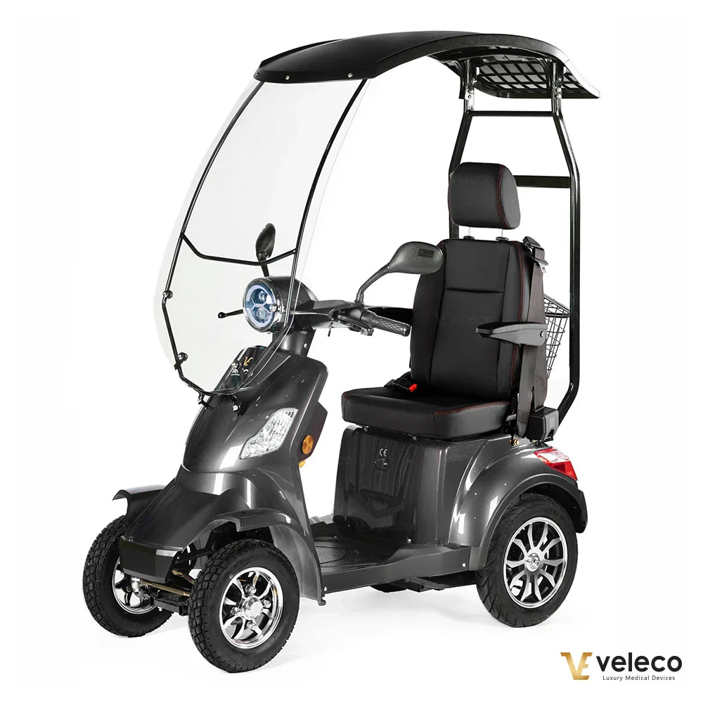 FASTER GREY CAPTAIN SEAT & CANOPY 4 SOLID WHEELS GEL
