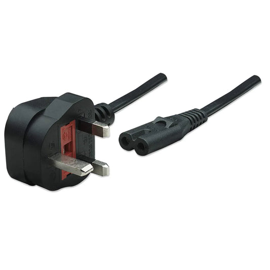 Power Cord UK 3-pin C7 to BS 1363 (UK plug), 1.8 m (6 ft.), Black