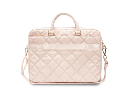 Guess PU Quilted 4G Metal Logo Computer Bag 15/16 Pink